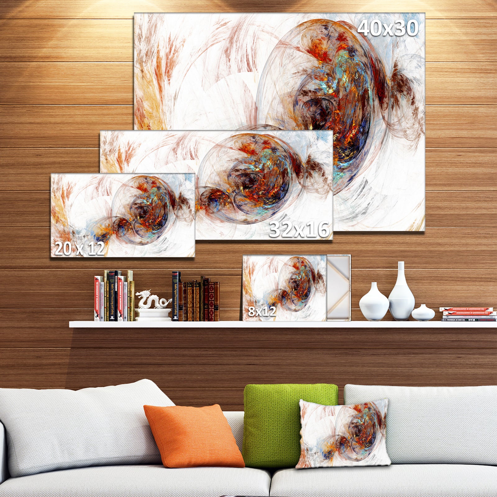 Colored Smoke Brown - Abstract Digital Art Canvas Print