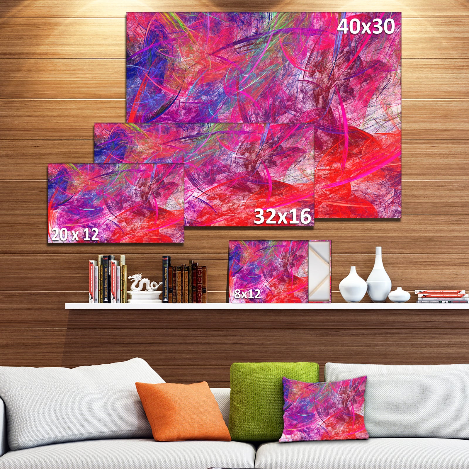 Red Swirling Clouds - Abstract Digital Art Canvas Print