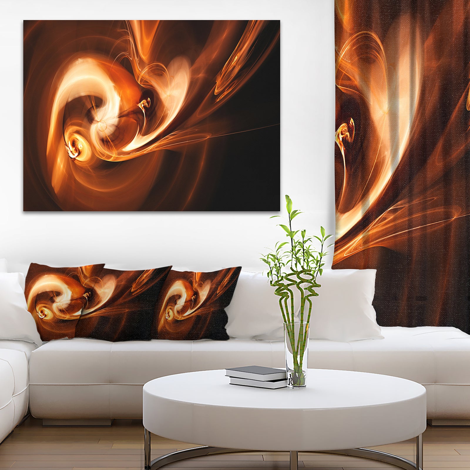 Fractal Smoke Texture Brown - Abstract Digital Art Canvas Print