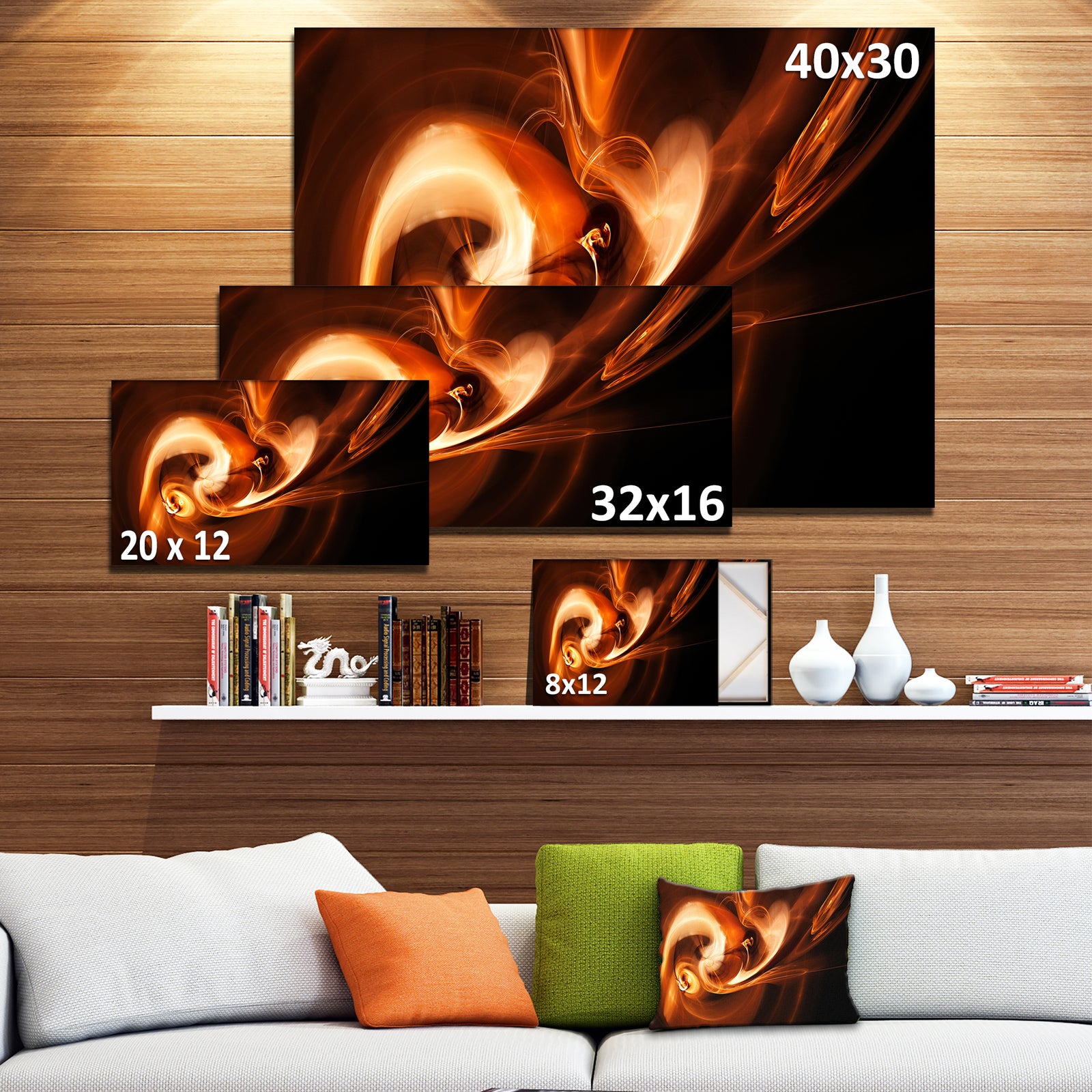 Fractal Smoke Texture Brown - Abstract Digital Art Canvas Print