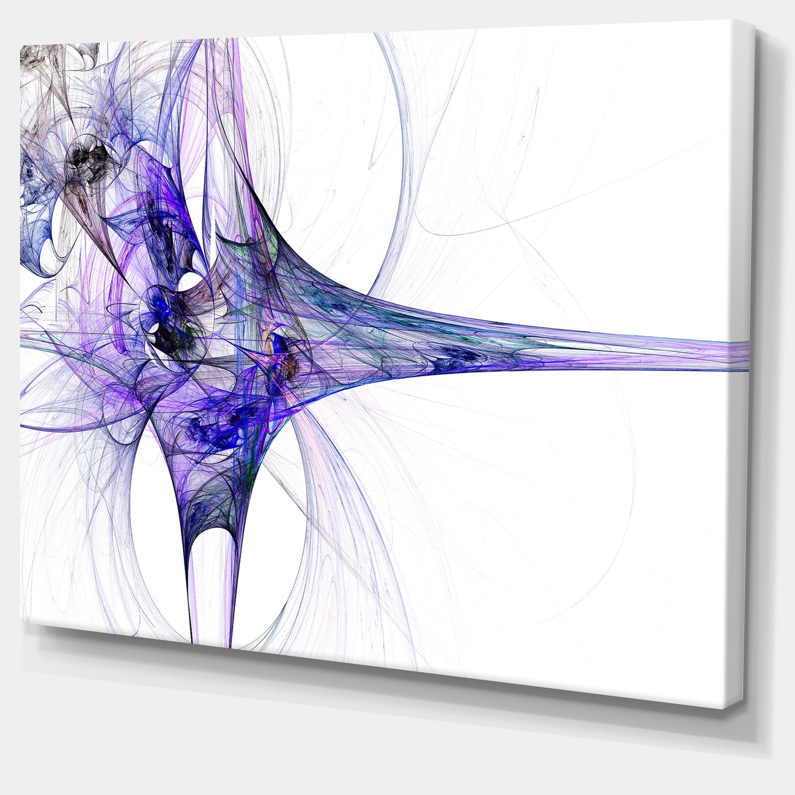 Large Fractal Artwork Blue - Abstract Digital Art Canvas Print