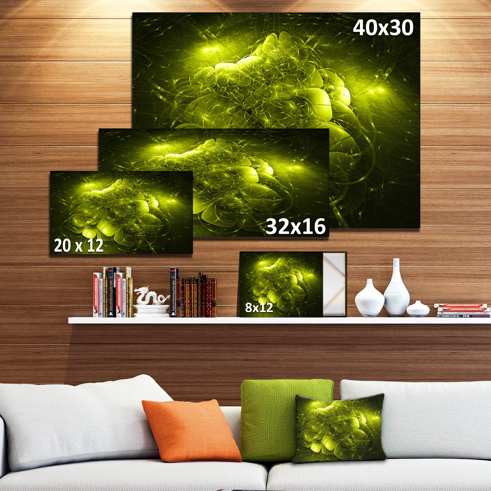 Alien Mystical Flower Yellow - Floral Digital Art Canvas Print
