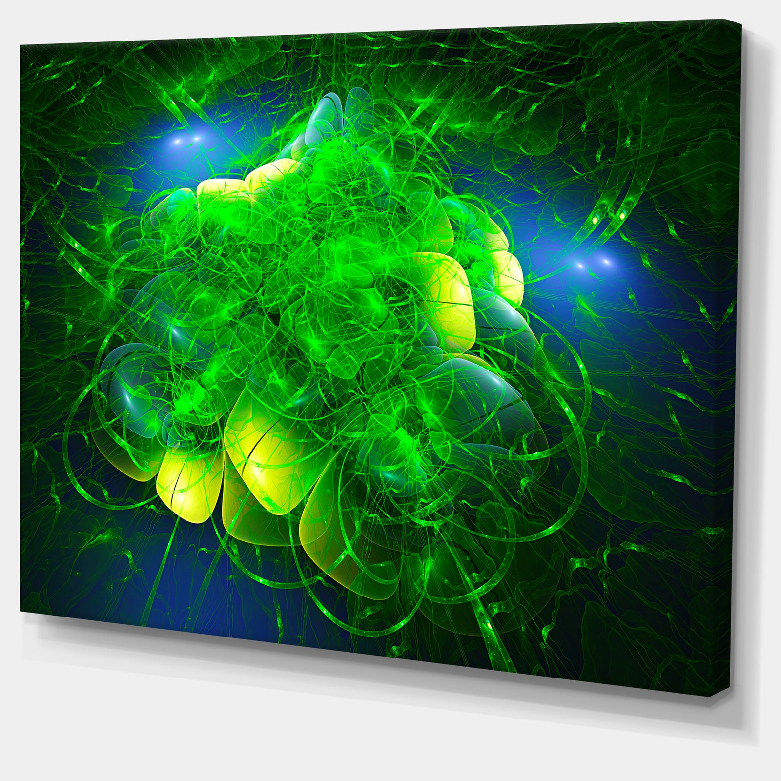 Alien Mystical Flower Green - Floral Digital Art Canvas Print