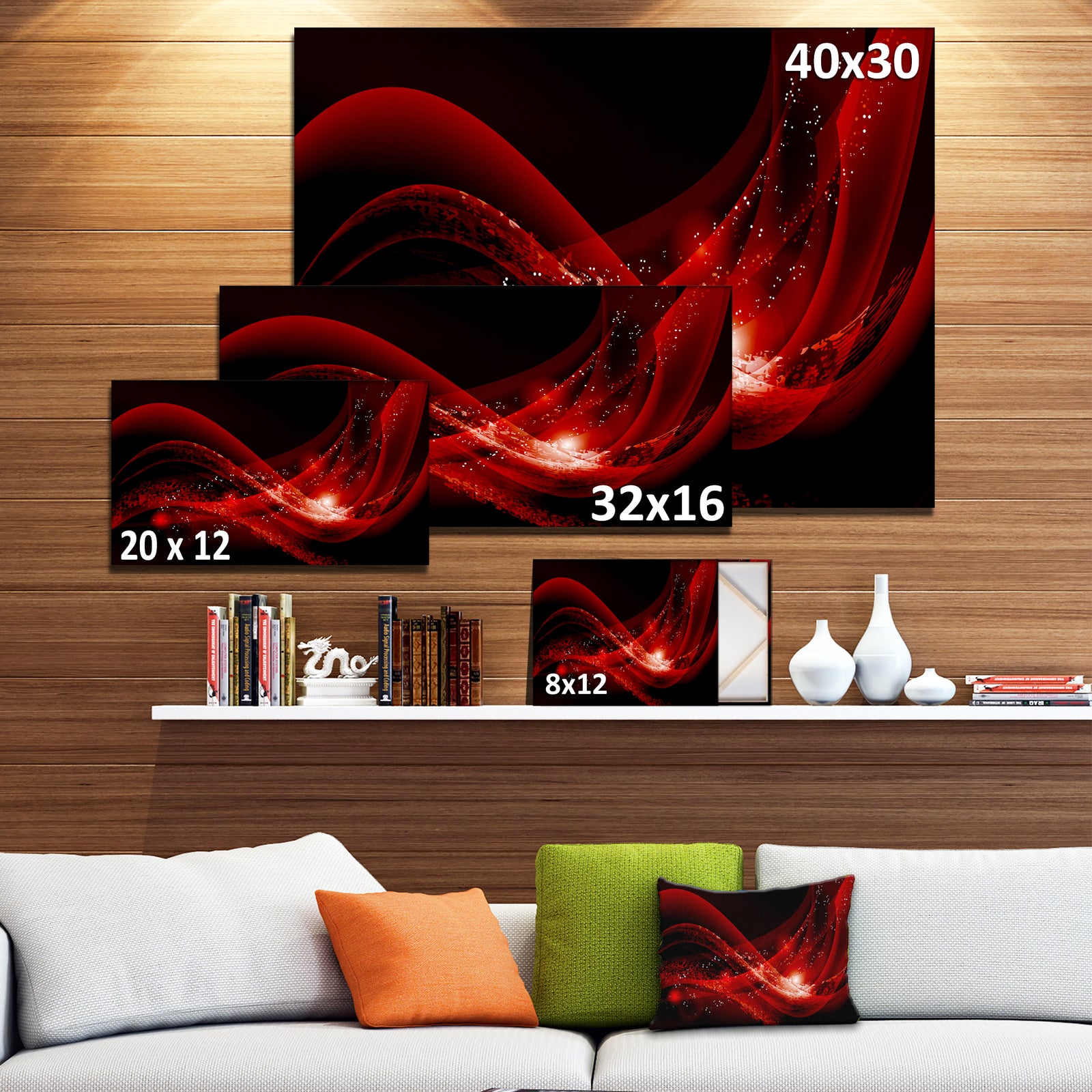 Dark Red Vector Illustration - Abstract Canvas art print