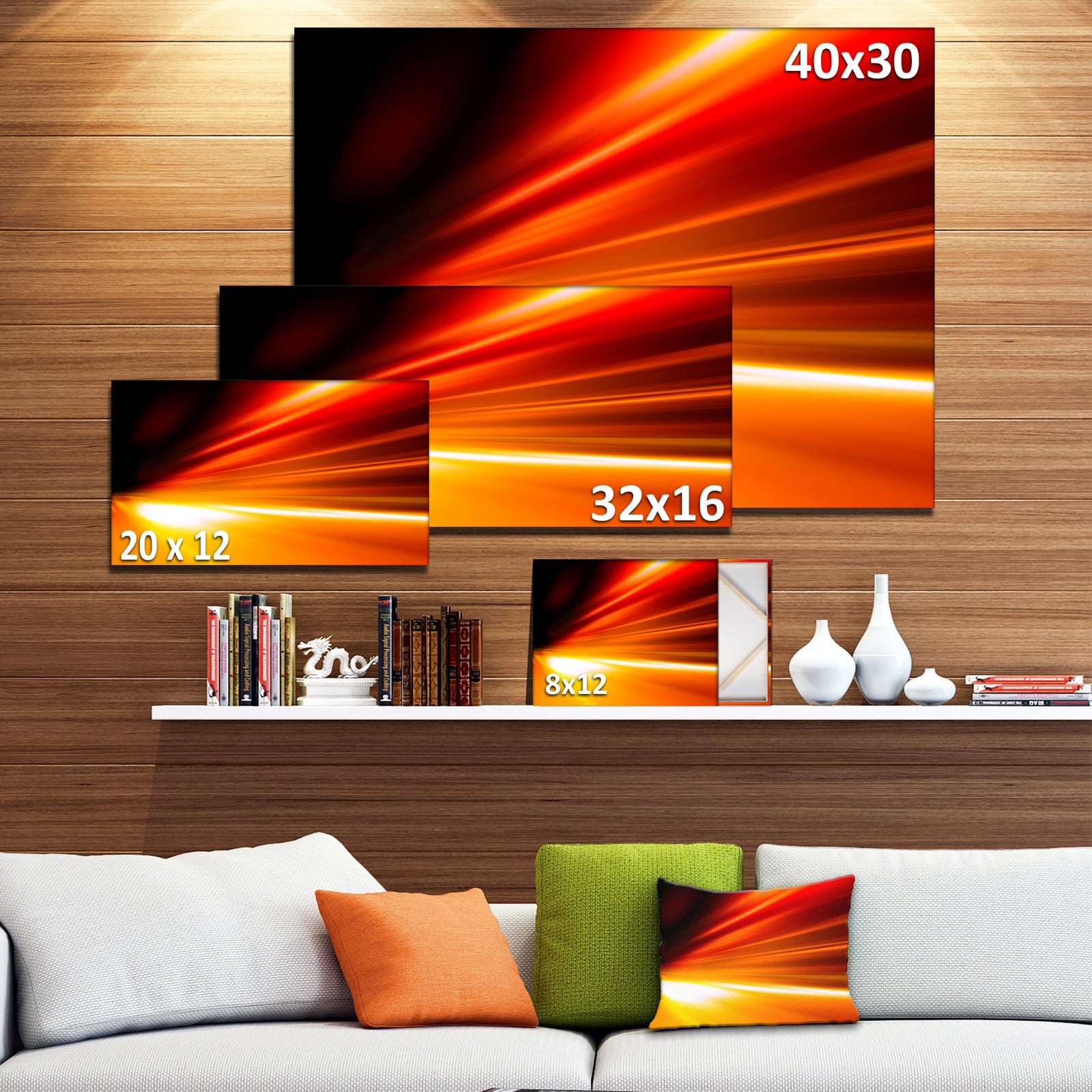 Night Road Traffic Trail - Abstract Digital Art Canvas Print