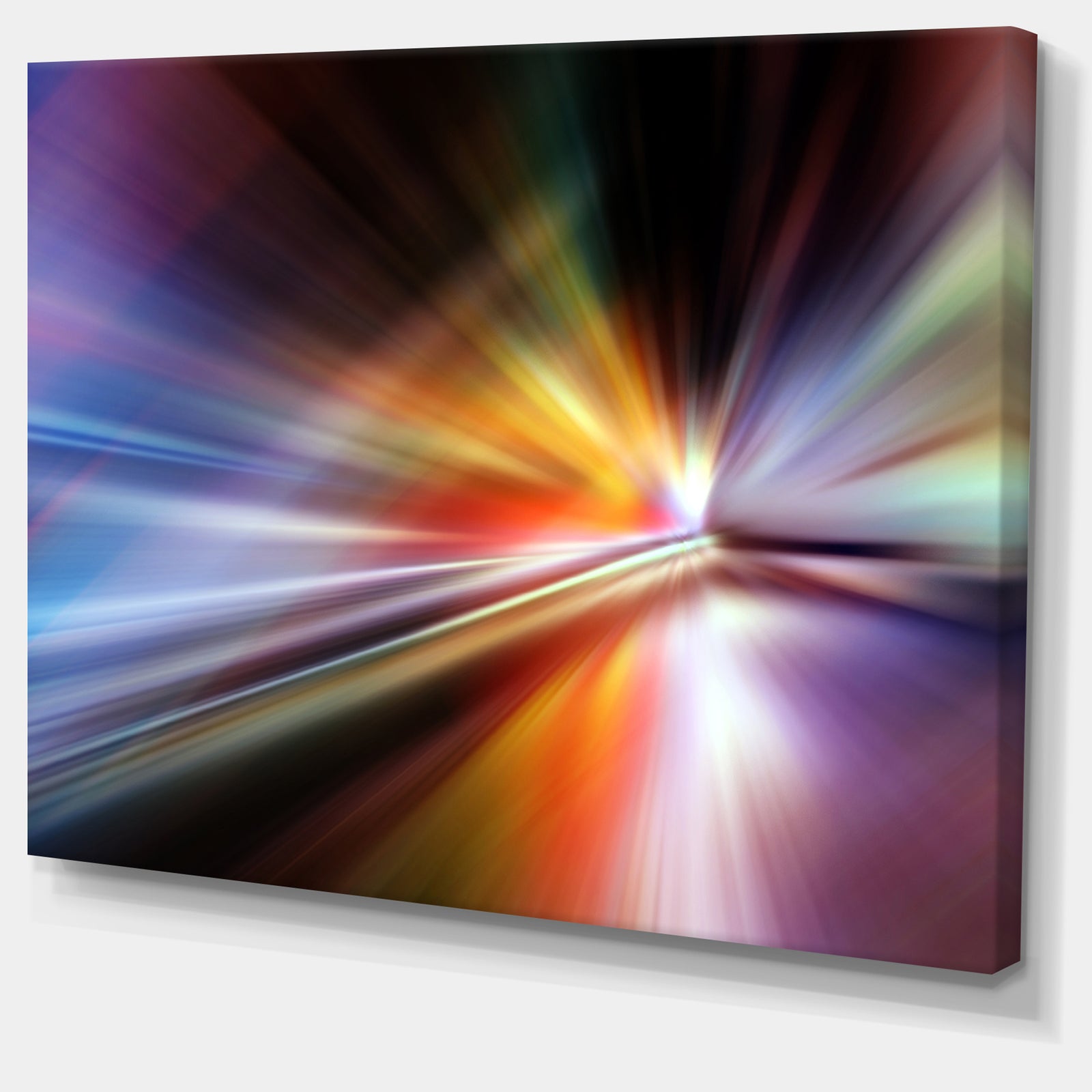 Rays of Speed Purple - Abstract Digital Art Canvas Print