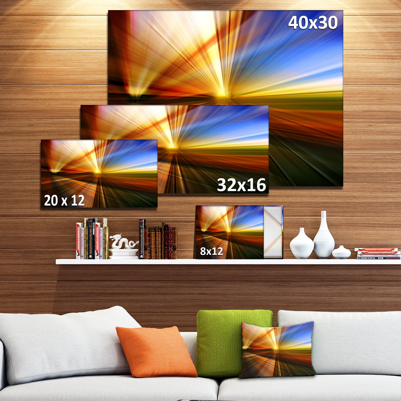 Rays of Speed Reflection - Abstract Digital Art Canvas Print
