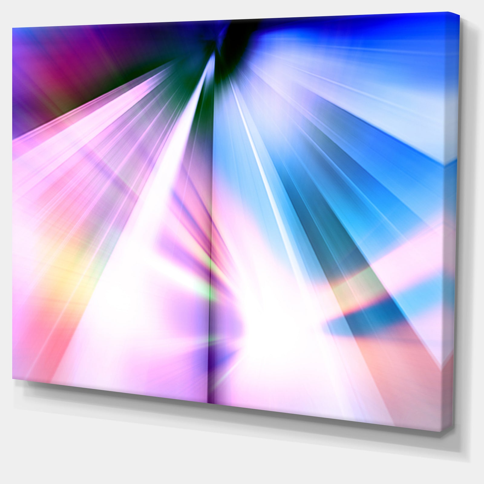 Rays of Speed Blue - Abstract Digital Art Canvas Print