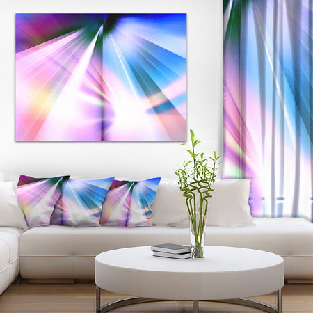 Rays of Speed Blue - Abstract Digital Art Canvas Print