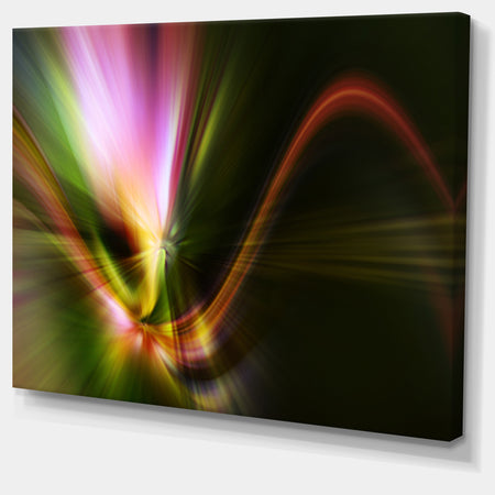 Rays of Speed Green - Abstract Digital Art Canvas Print