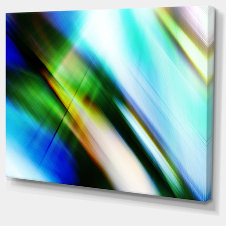 Rays of Speed Blue Green - Abstract Digital Art Canvas Print