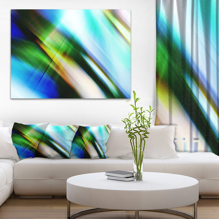 Rays of Speed Blue Green - Abstract Digital Art Canvas Print