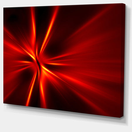 Red and Yellow Rays - Abstract Digital Art Canvas Print