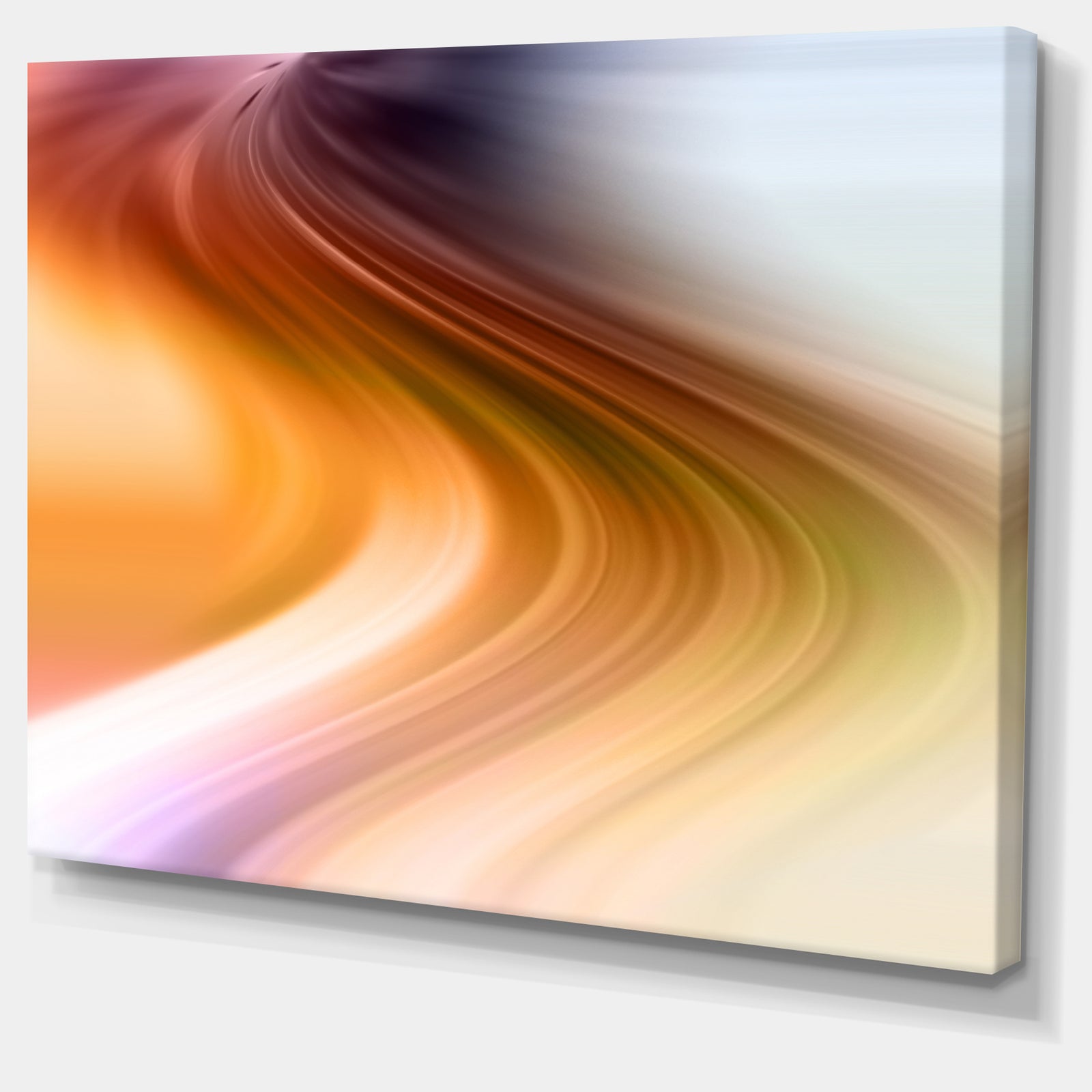Rays of Speed Green Orange - Abstract Digital Canvas Print
