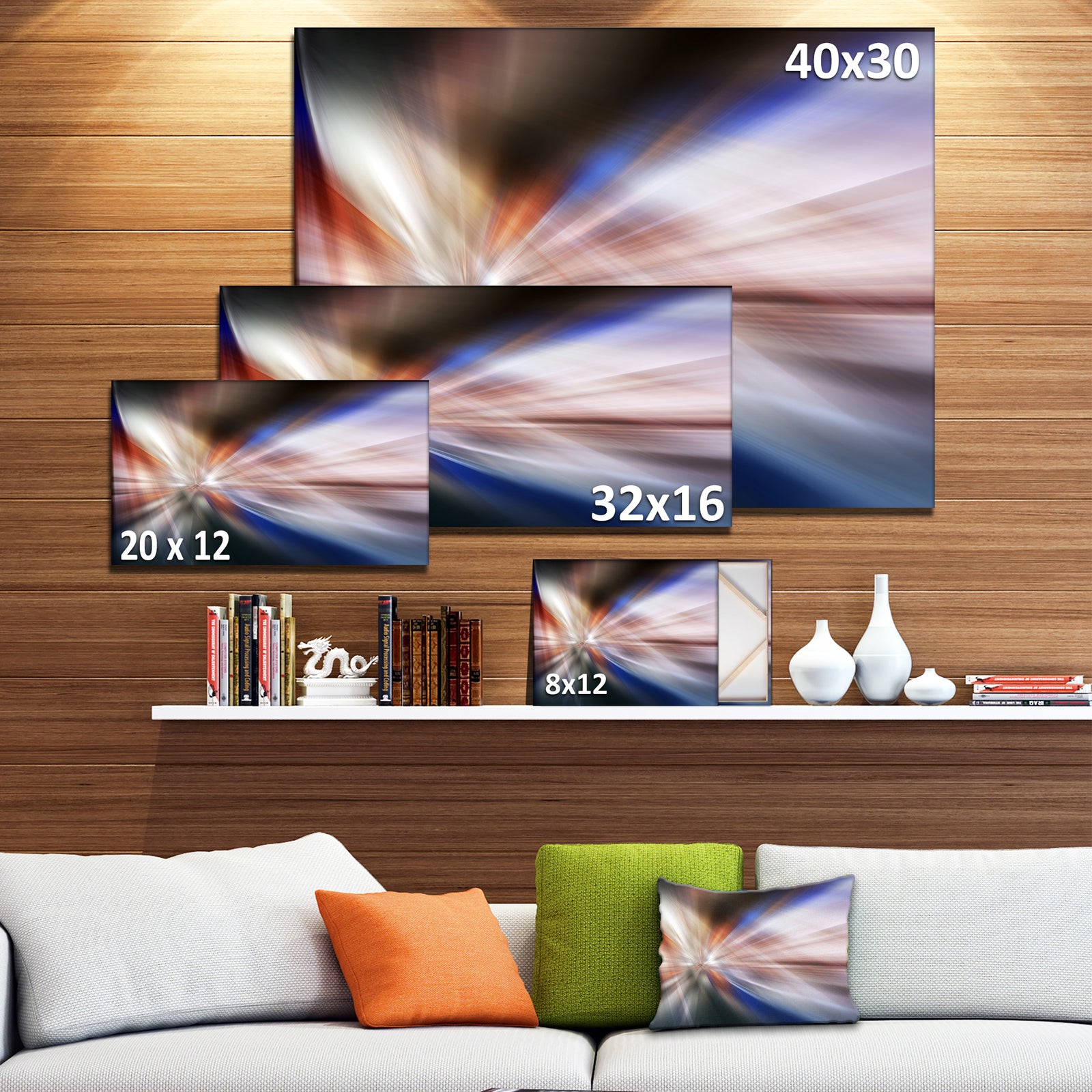 White Focus Color - Abstract Digital Art Canvas Print