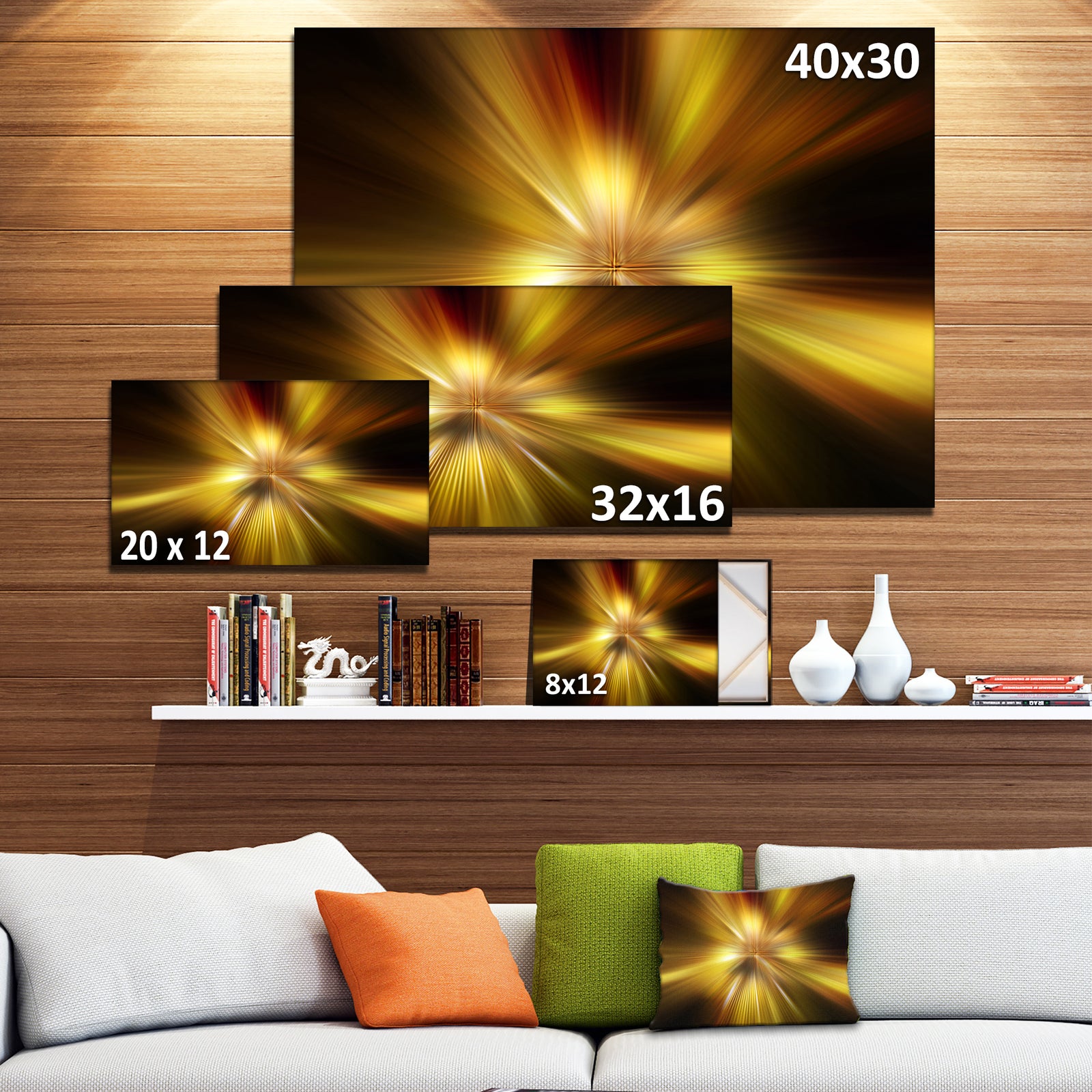 Explosion of Golden Hue - Abstract Digital Art Canvas Print