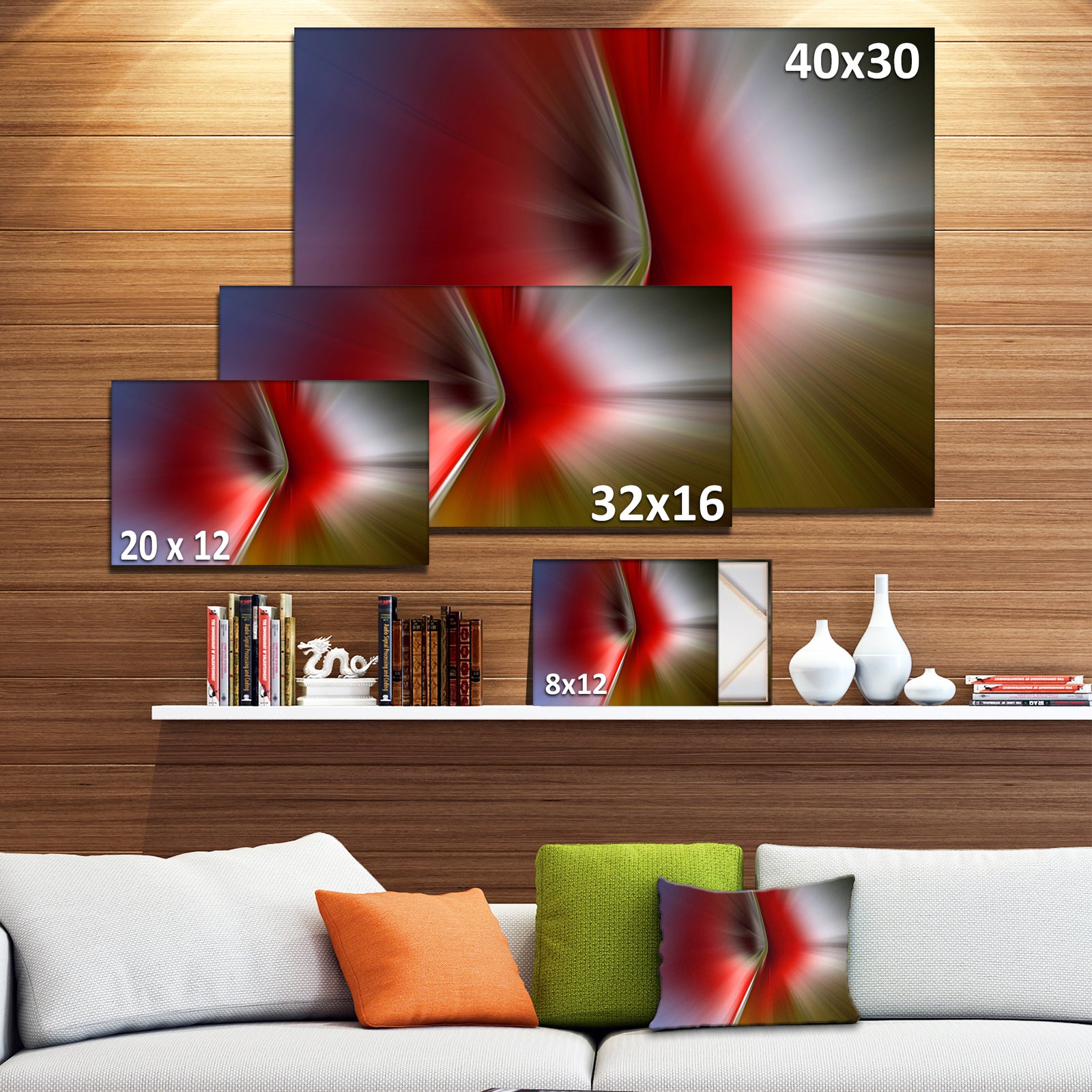 Explosion of Red on Purple - Abstract Digital Art Canvas Print