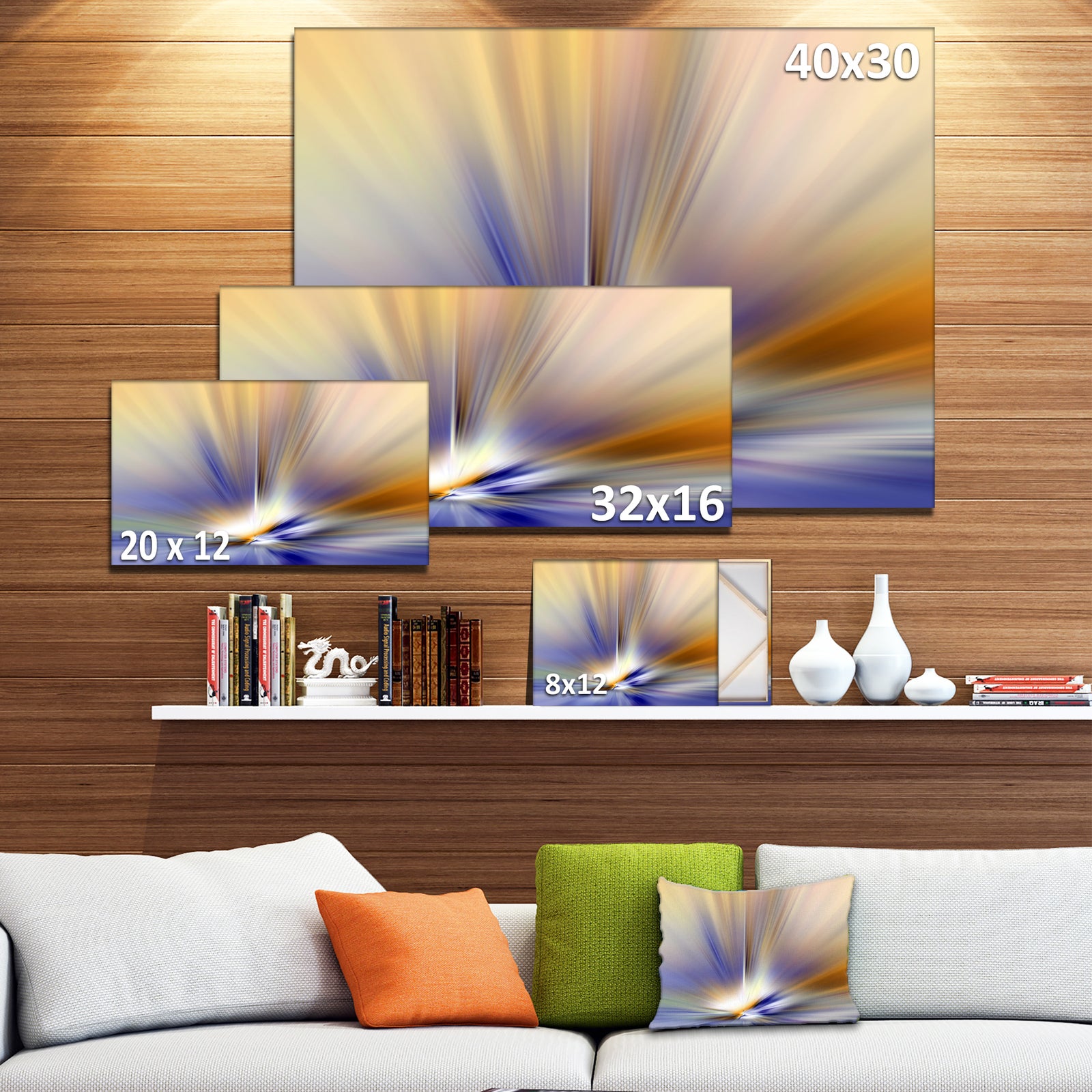 Brown Focus Light Upward - Abstract Digital Canvas Print