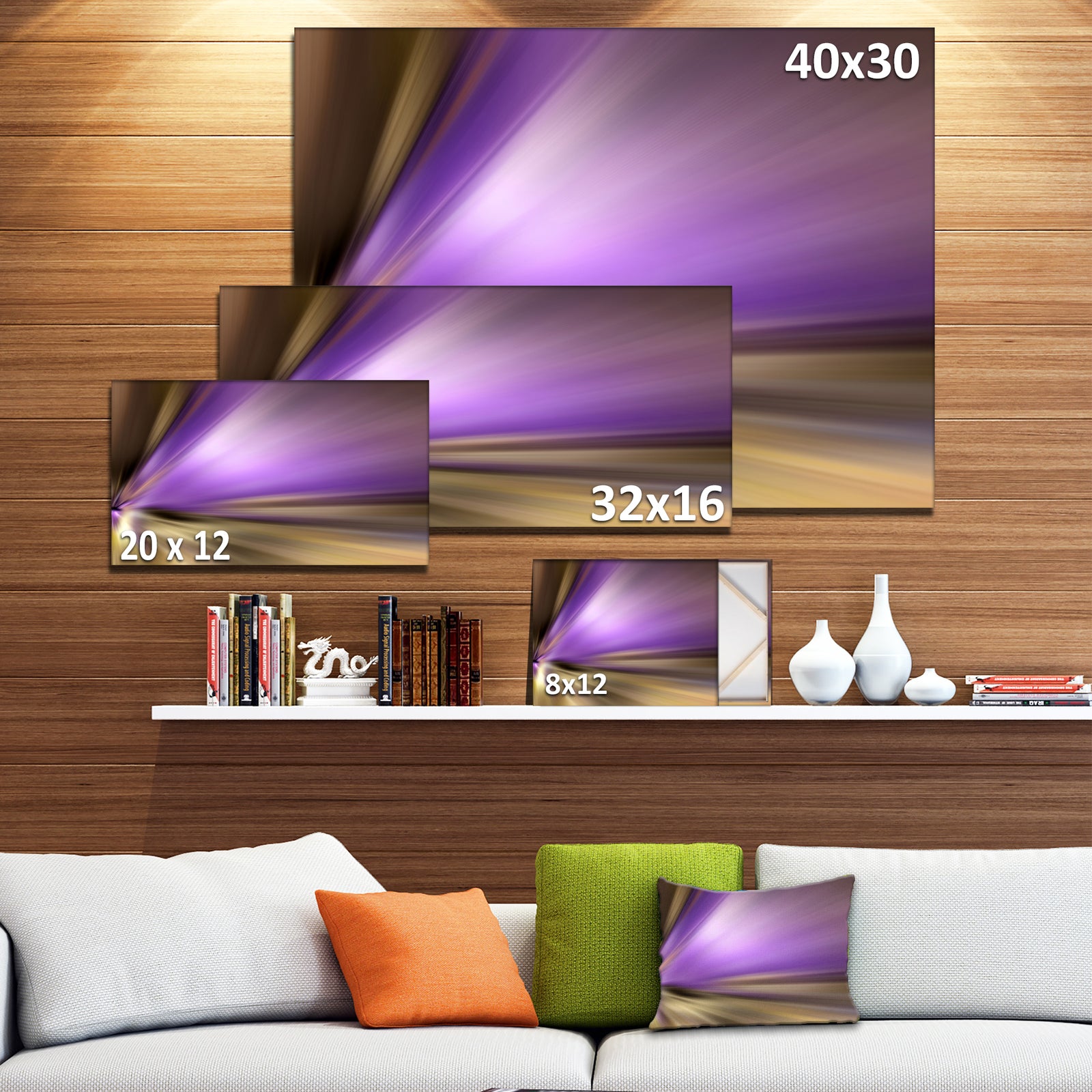 Bright Purple Shade Upward - Abstract Digital Canvas Print