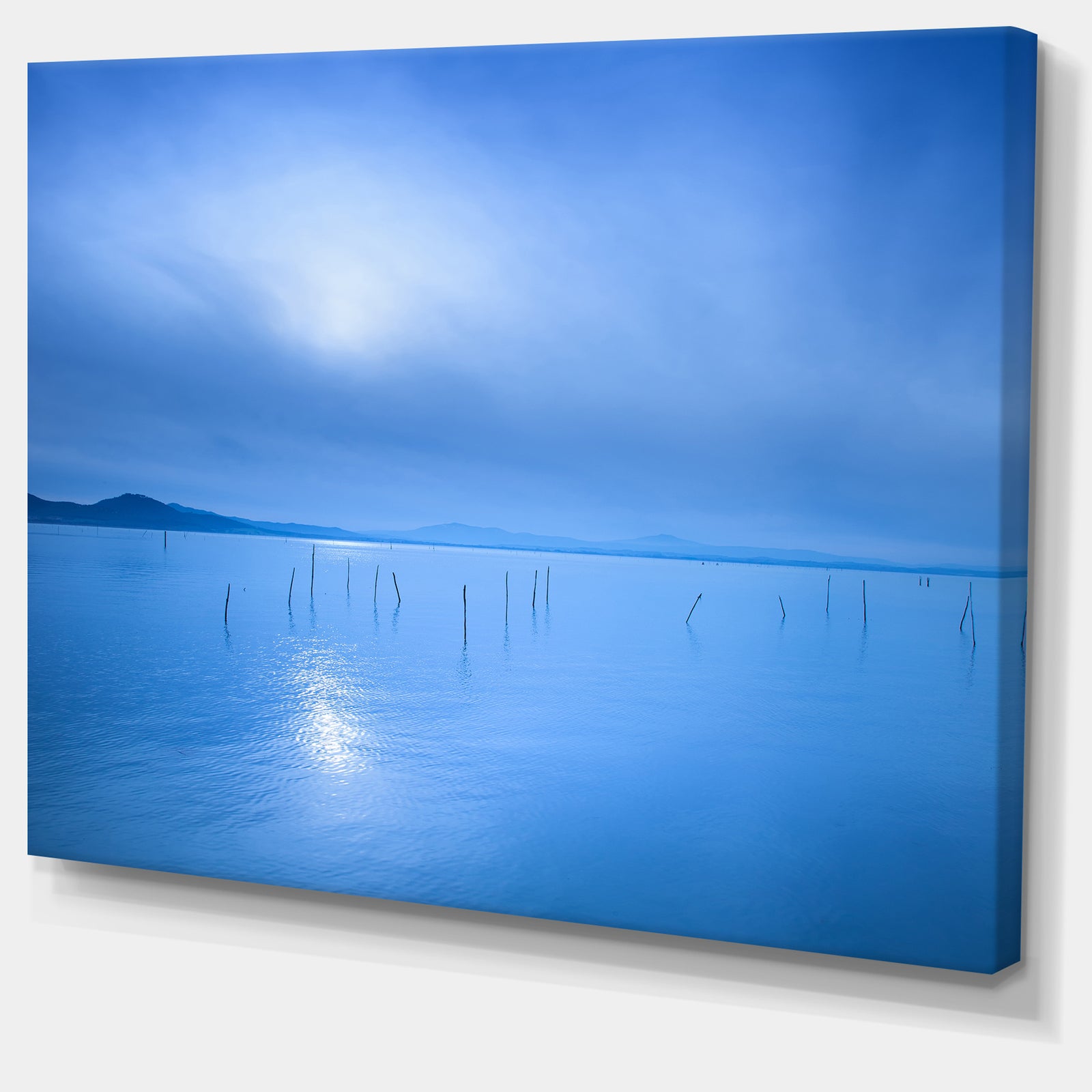 Blue Water Surface in Morning - Seascape Photo Canvas Print
