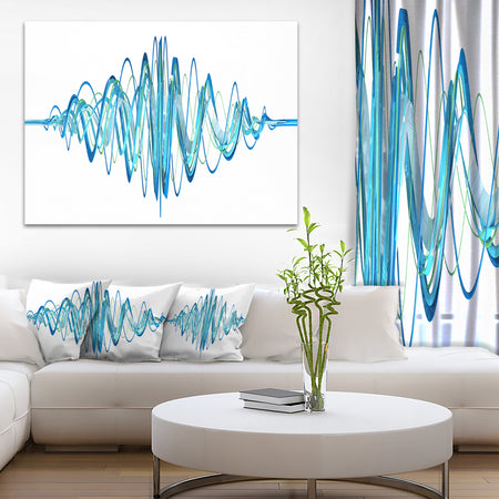 Blue Circled Waves - Abstract Digital Art Canvas Print