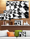 3D Checkered Flag - Abstract Digital Art Canvas Print