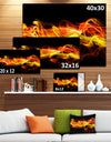 Vibrant Yellow Red Waves - Abstract Digital Art Canvas Print
