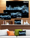 Blue Smoke in Black - Abstract Digital Art Canvas Print