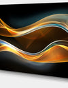 3D Gold Waves in Black - Abstract Canvas art print