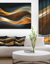 3D Gold Waves in Black - Abstract Canvas art print