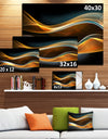 3D Gold Waves in Black - Abstract Canvas art print