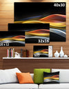 3D Gold Silver Wave Design - Abstract Digital Art Canvas Print