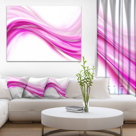 Abstract Pink Downward Waves - Abstract Digital Canvas Print