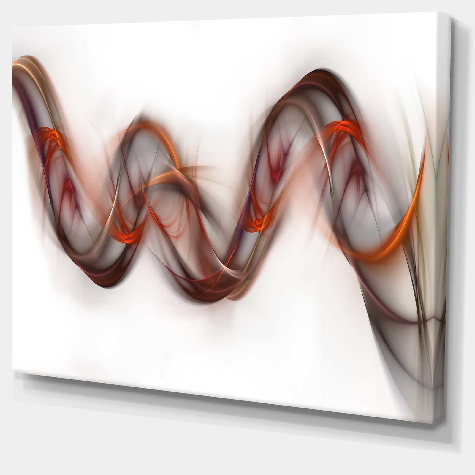 Tangled Brown Silver Waves - Abstract Digital Art Canvas Print