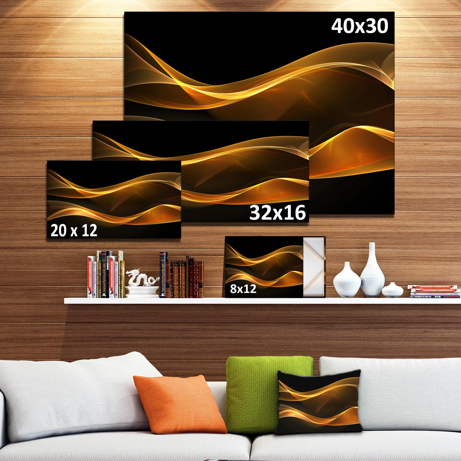 Straight Pink Waves - Abstract Digital Art Canvas Print