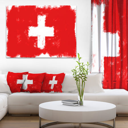 Switzerland Flag Illustration - Flag Painting Canvas Print
