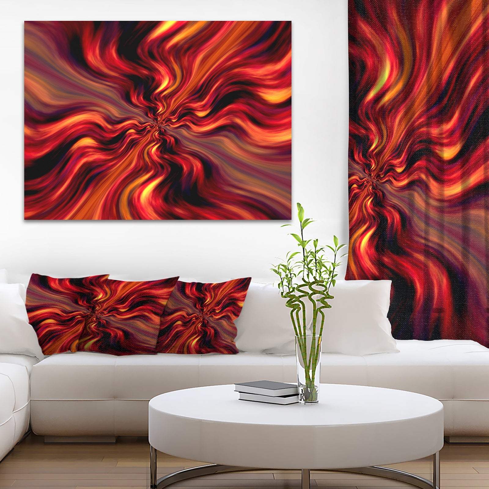 Red Infinity Illustration - Abstract Digital Art Canvas Print