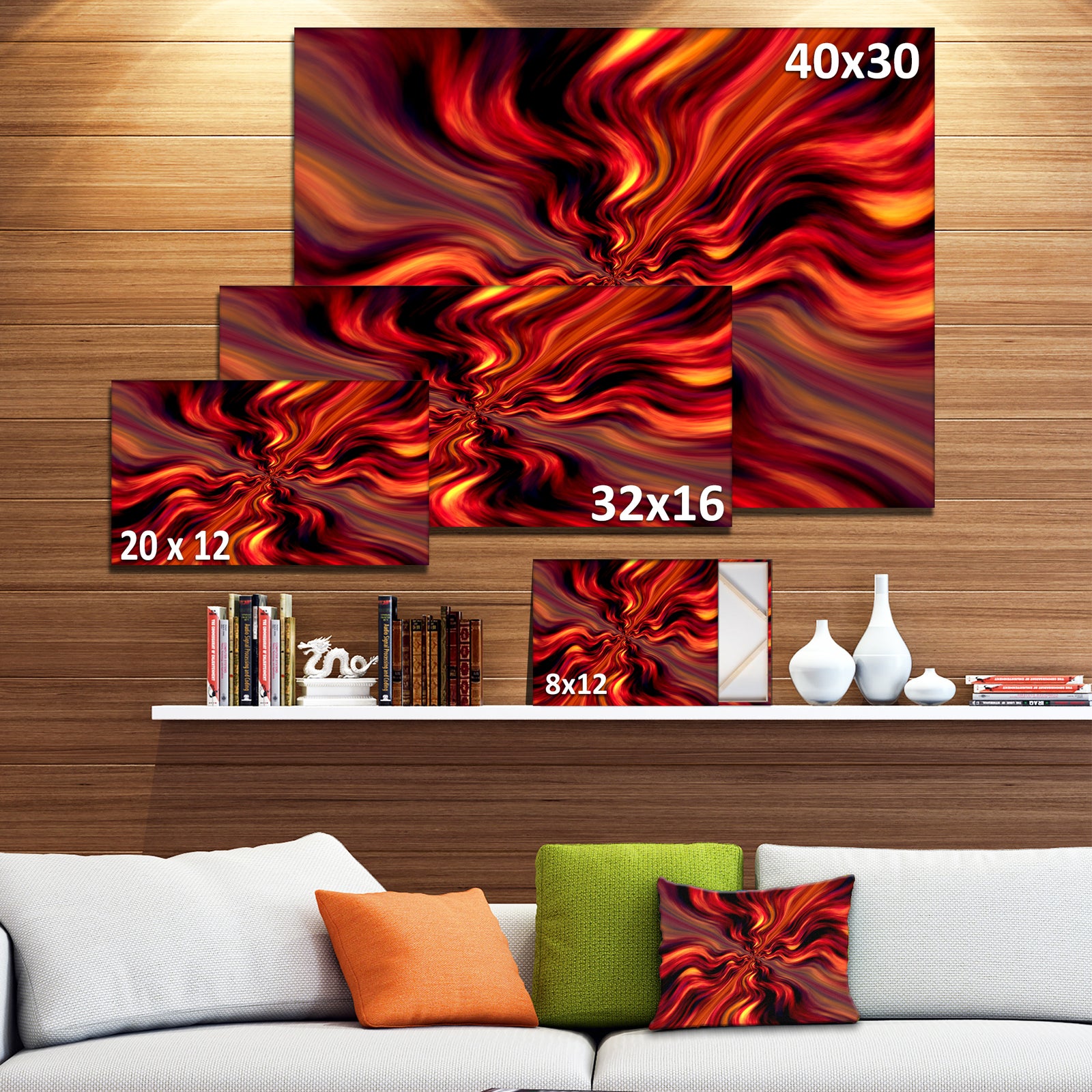 Red Infinity Illustration - Abstract Digital Art Canvas Print