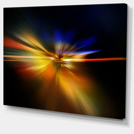 Explosion of Light in Black - Abstract Digital Art Canvas Print