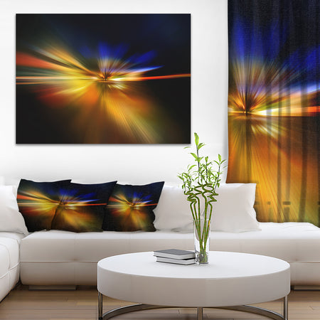 Explosion of Light in Black - Abstract Digital Art Canvas Print