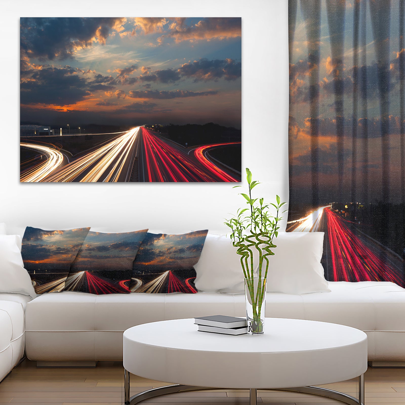 Long Exposure Traffic - Abstract Digital Art Canvas Print