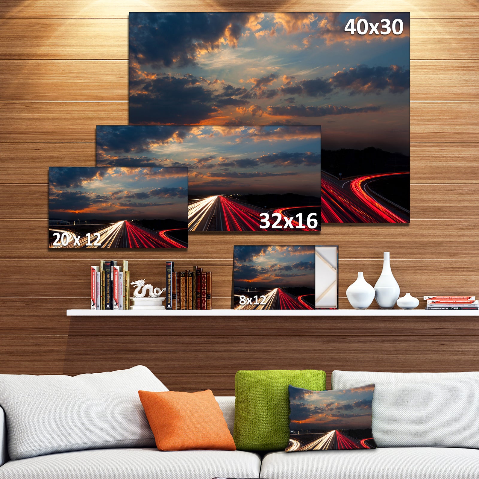 Long Exposure Traffic - Abstract Digital Art Canvas Print
