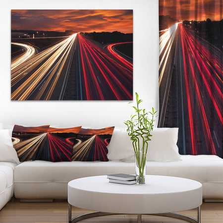 Speed Traffic Trails - Cityscape Digital Art Canvas Print