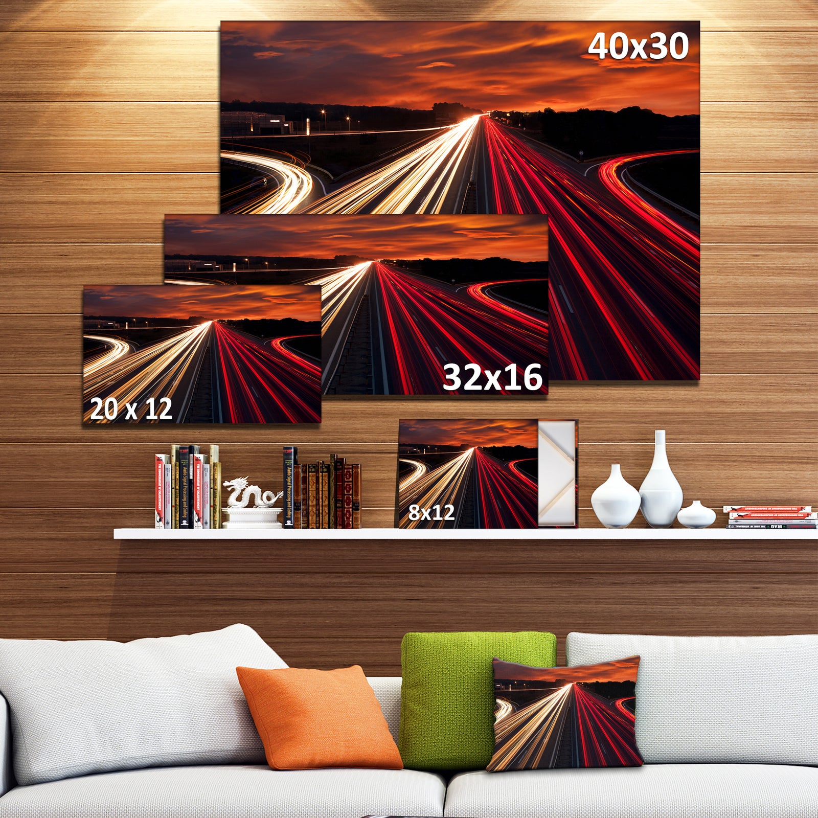 Speed Traffic Trails - Cityscape Digital Art Canvas Print