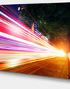 Expressway Light Trails - Cityscape Photo Canvas Art Print