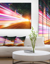 Expressway Light Trails - Cityscape Photo Canvas Art Print