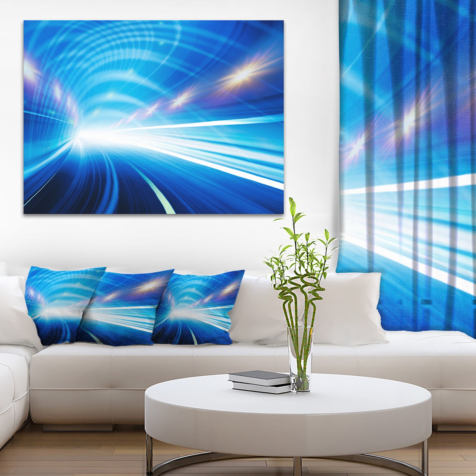 Speed Motion in Highway Tunnel - Abstract Digital Art Canvas Print