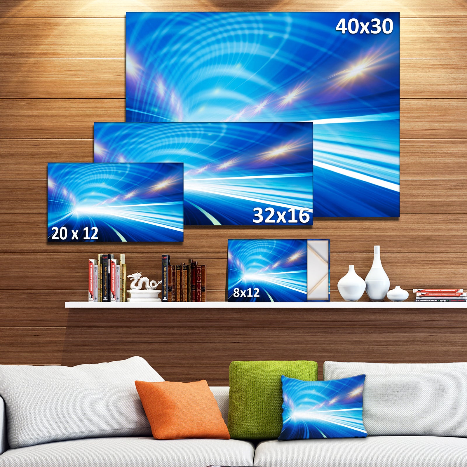 Speed Motion in Highway Tunnel - Abstract Digital Art Canvas Print