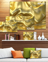 Golden Cloth Texture - Abstract Digital Art Canvas Print