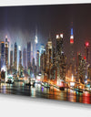 Lit NYC Manhattan Skyline - Cityscape Photo Canvas Print